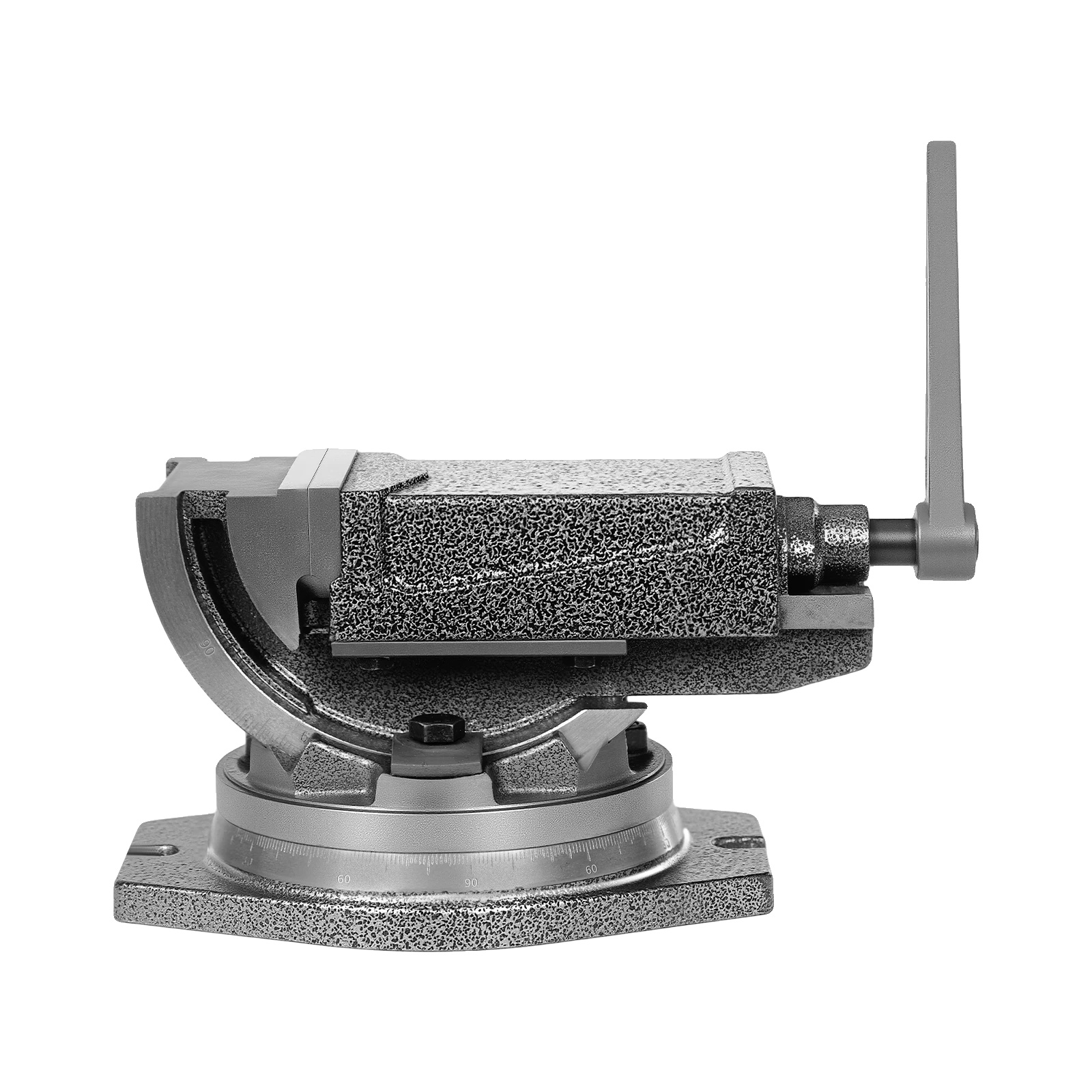 Bohrmaschinen-schraubstock, Max. Spannkraft 19 Kn, 360° Drehbarer Rahmen, Silber