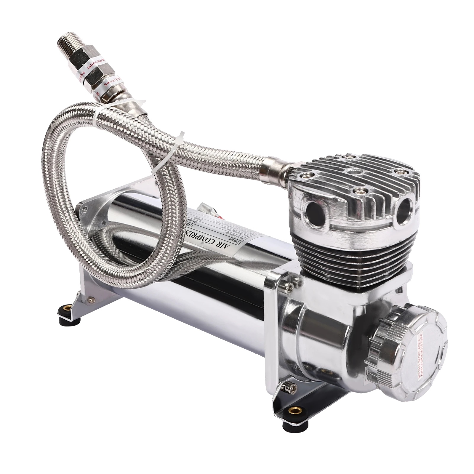 Luftkompressor, Robuste Bauweise, Hohe Leistung, Silber