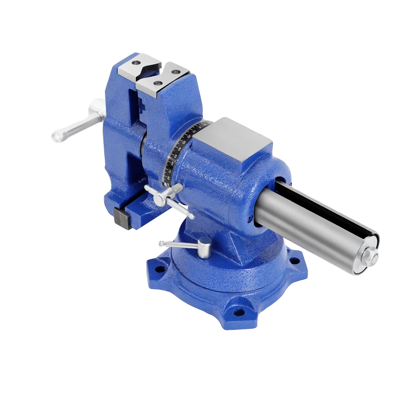 Schraubstock, Schwerlast, 360°-drehung, Dunkelblau