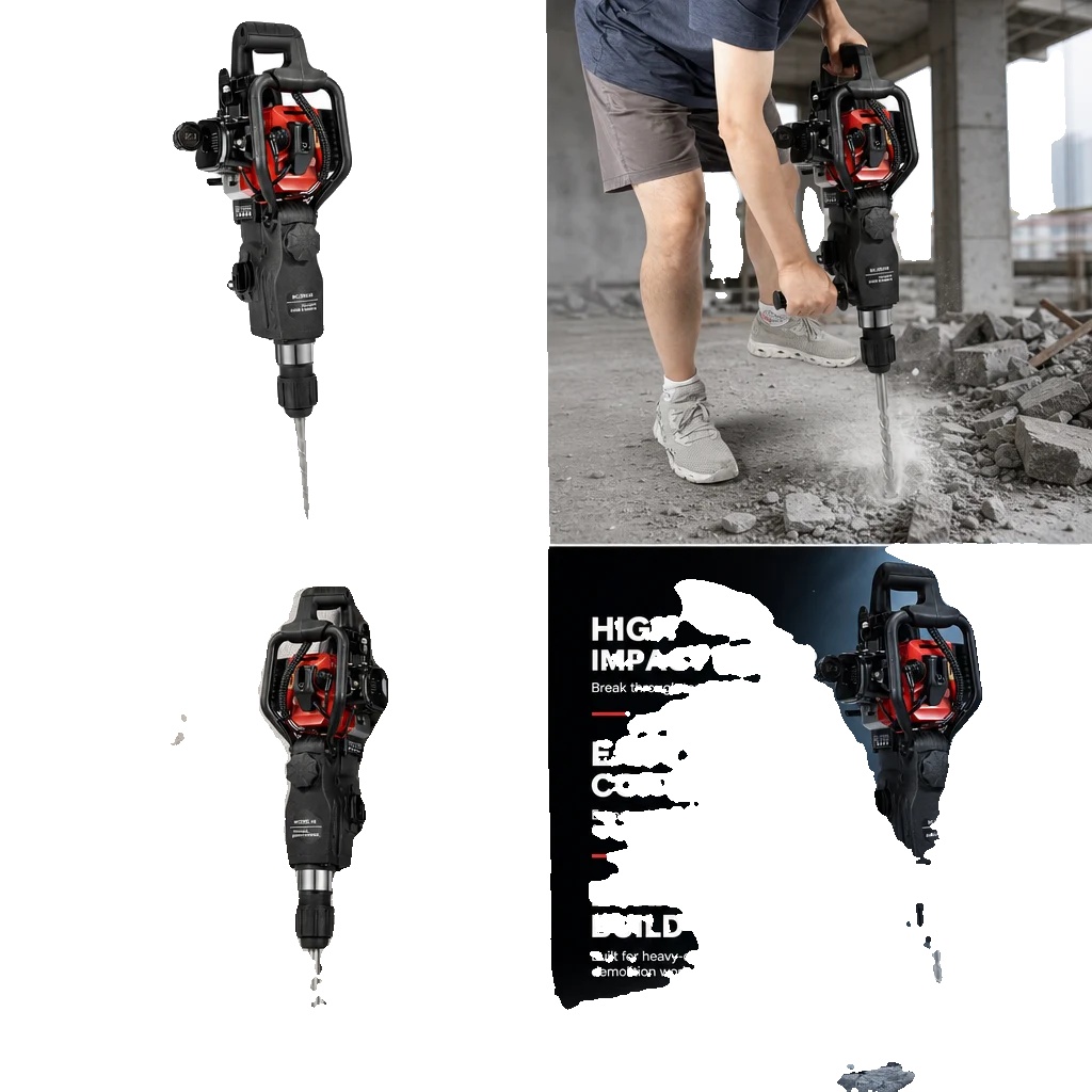 Abbruchhammerbohrer, 1000 W, 33 Cm³, 30 J Schlagenergie, 3200 Schläge/min, Manueller Seilzugstarter