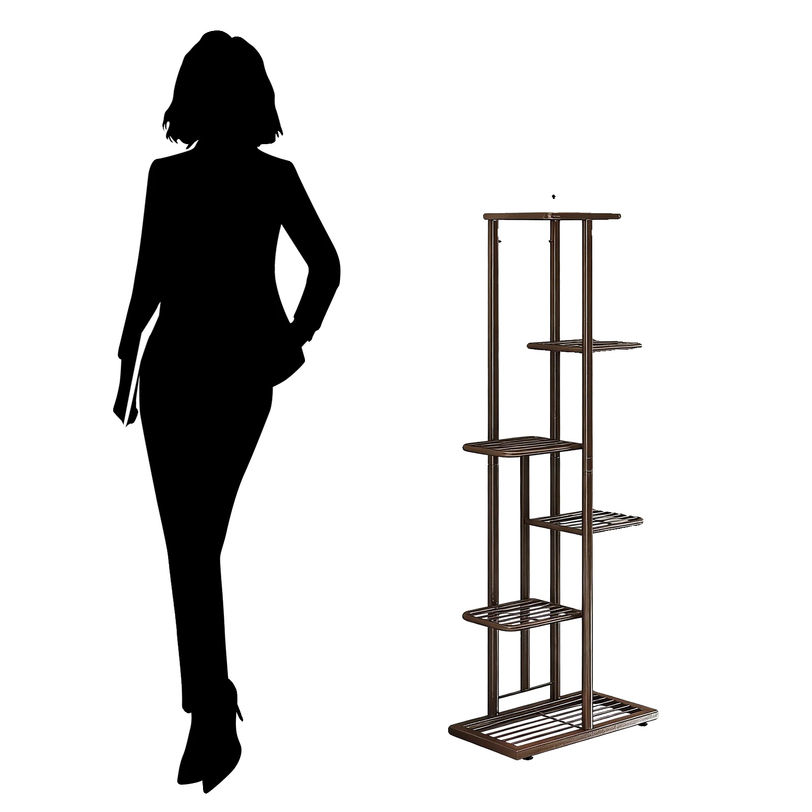 Pflanzenständer, Mehrstufiges Design, Robuste Metallkonstruktion, Typ C, 6 Ebenen