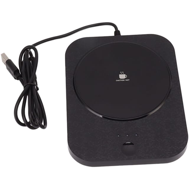 Eosnow Tassenwärmer, 3-Gang-Elektro-Tassenwärmer, automatische Abschaltung, schnelles Aufheizen, USB-Milchkaffee-Getränketeller, Schwarz