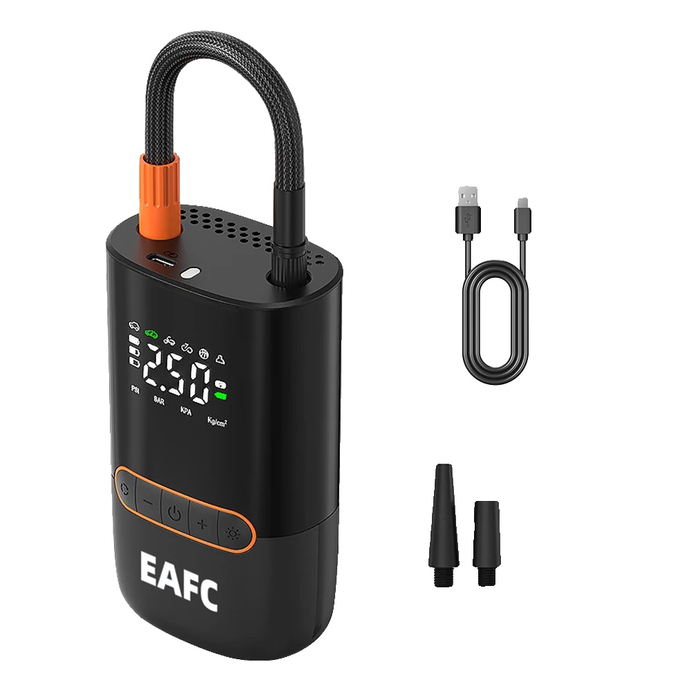 Tragbare, Wiederaufladbare, Schwarze, Batteriebetriebene Luftpumpe