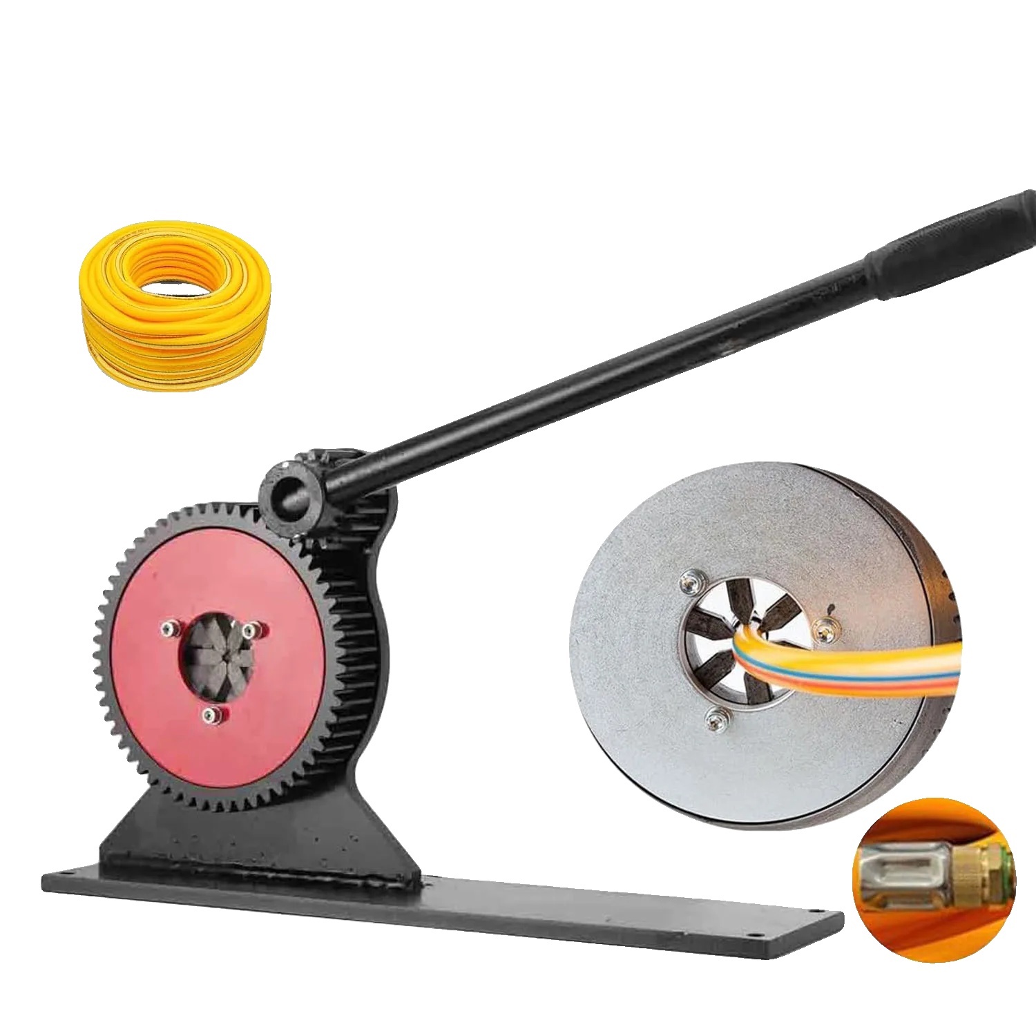 Hydraulische Schlauchpressmaschine, Stahlkonstruktion, Pressbereich 6–32 Mm, Geeignet Für Kraftstoff- Und Landwirtschaftsschläuche, Manuelle Bedienung, Robuste Mechanische Konstruktion