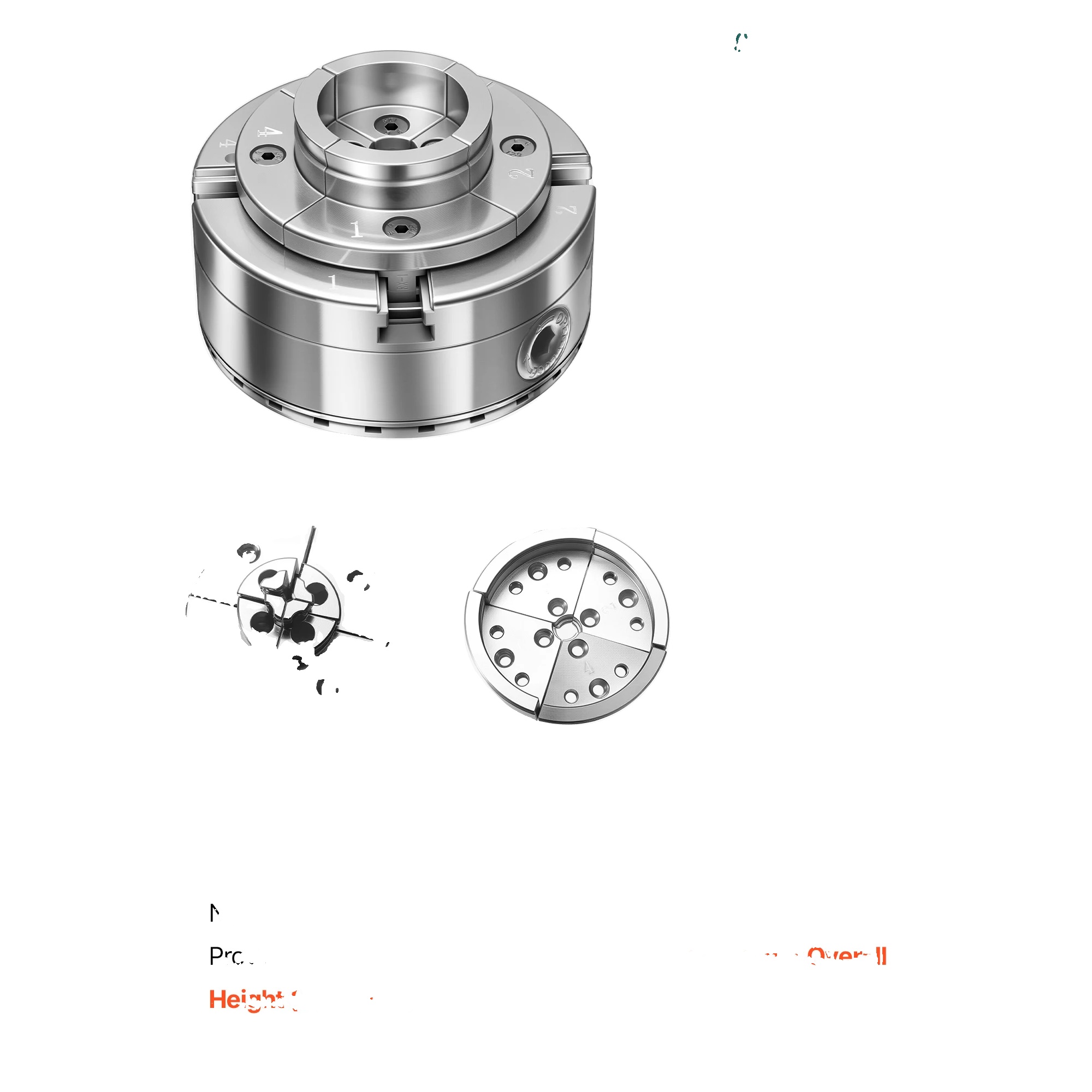 Drechselbankfutter, 4-backen-ausführung, Inklusive Adapter, 3-teilig