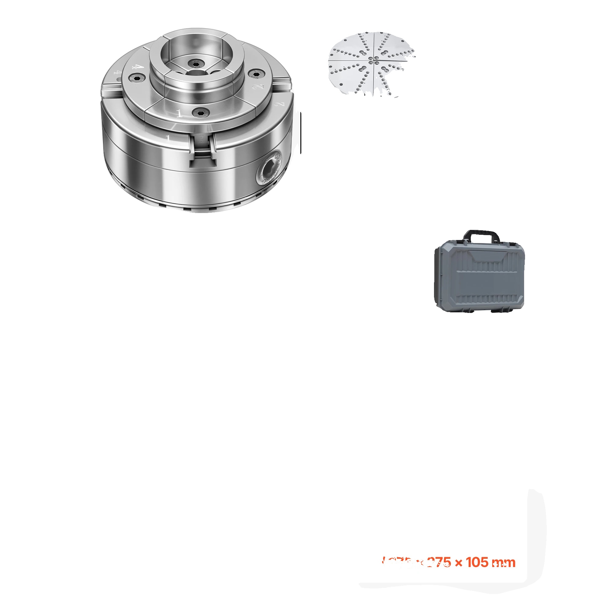 Drechselbankfutter, 4-backen-ausführung, Inklusive Adapter, 5 Stück