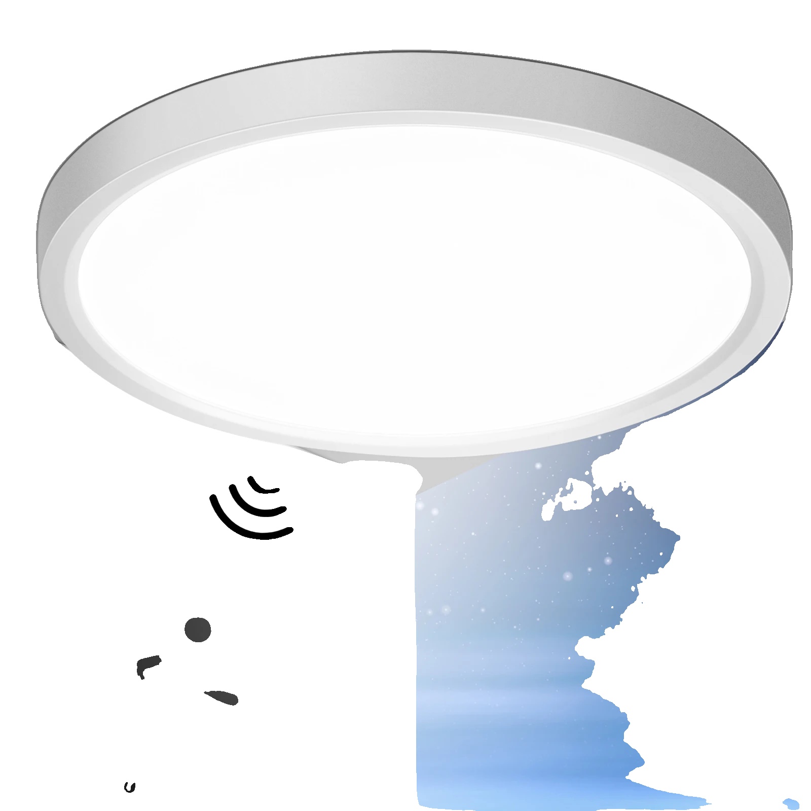 Deckenleuchte, Bewegungsmelder, Energiesparmodus, 1 Stück, Neutralweiß-a, Weiß-a