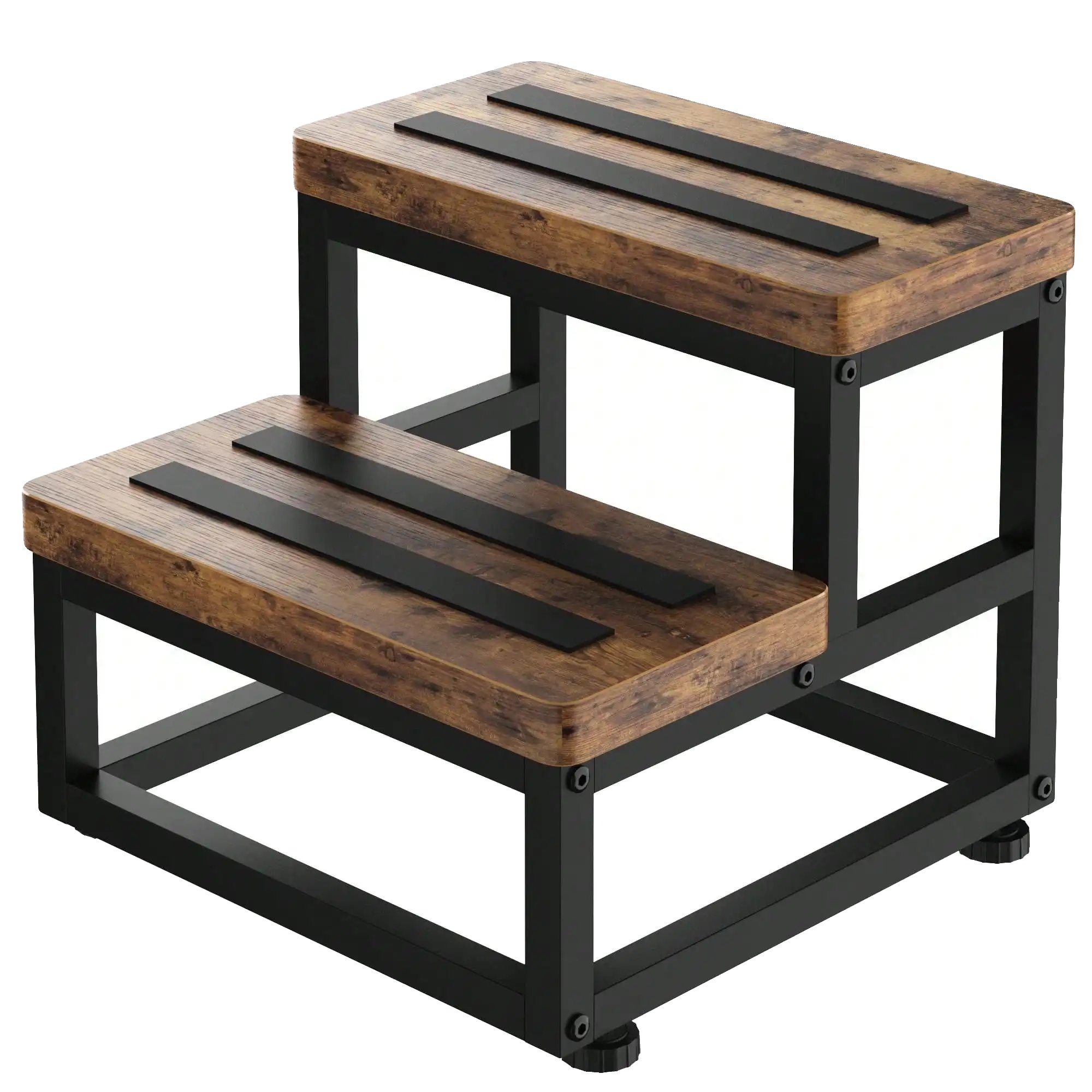 Trittleiter, Rutschfeste Oberfläche, Tragkraft 227 Kg, Schwarz