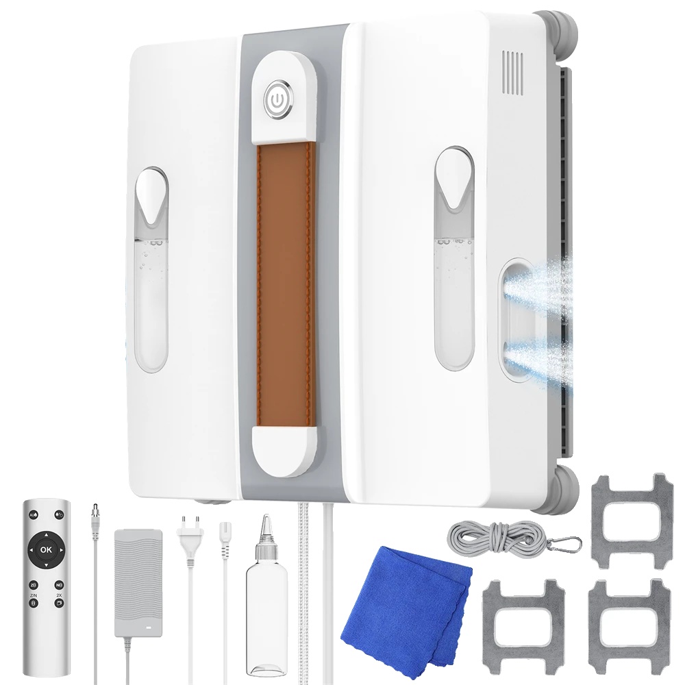 Fensterputzroboter, Intelligente Wassersprühfunktion, Fernbedienung, 3200 Pa