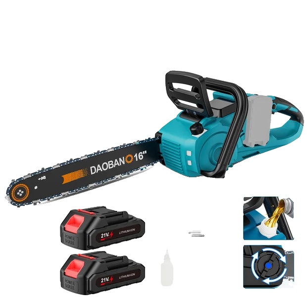 Elektrische Säge, Leichtbauweise, Automatische Ölung, 2 Akkus