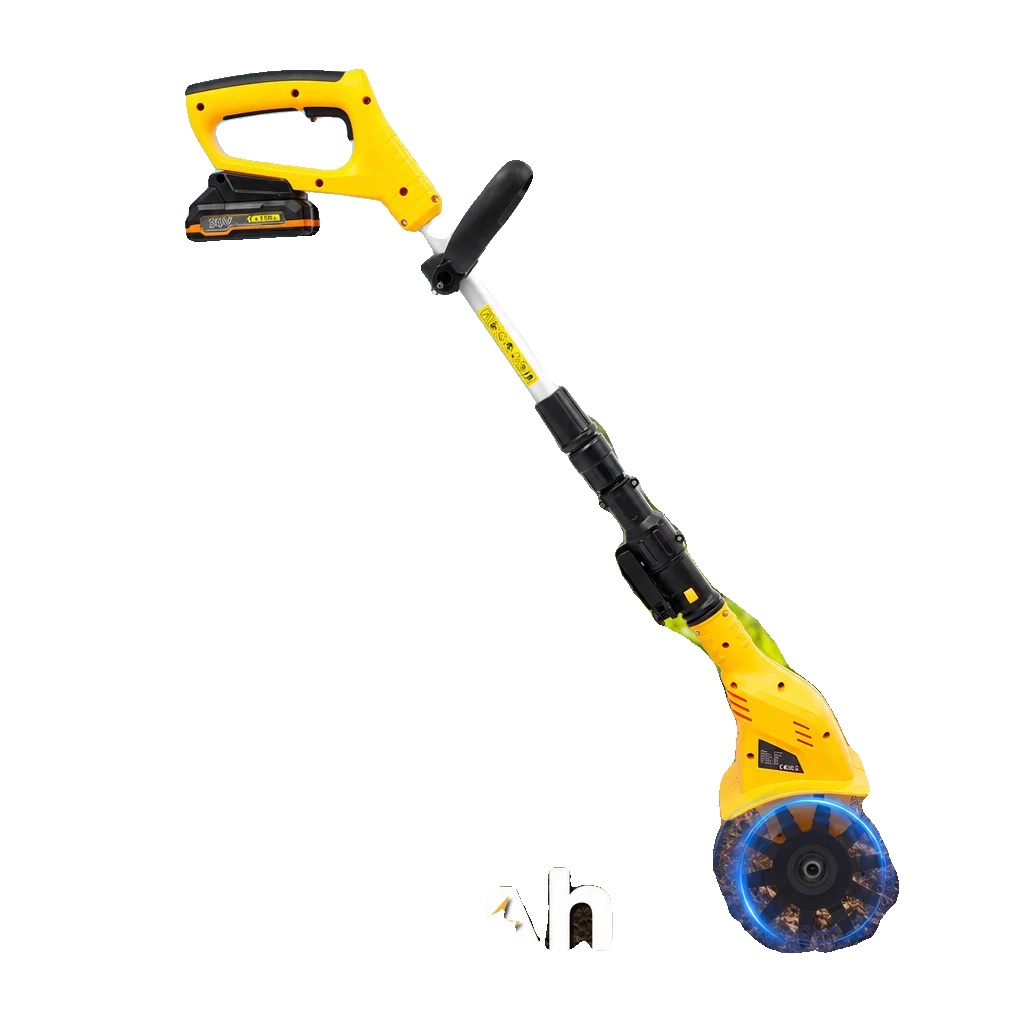 Tragbare Elektrische Gartenfräse, 20-v-lithium-ionen-akku, Verstellbare Länge 97–117 Cm, Schnitttiefe 25 Cm, Klingendurchmesser 15 Cm, Akkulaufzeit 40 Minuten
