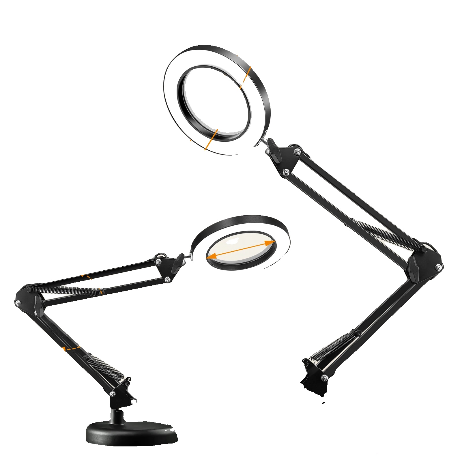 Fresnel-linse, 10-fache Vergrößerung, Einstellbares Led-licht, Schwarz, 10x