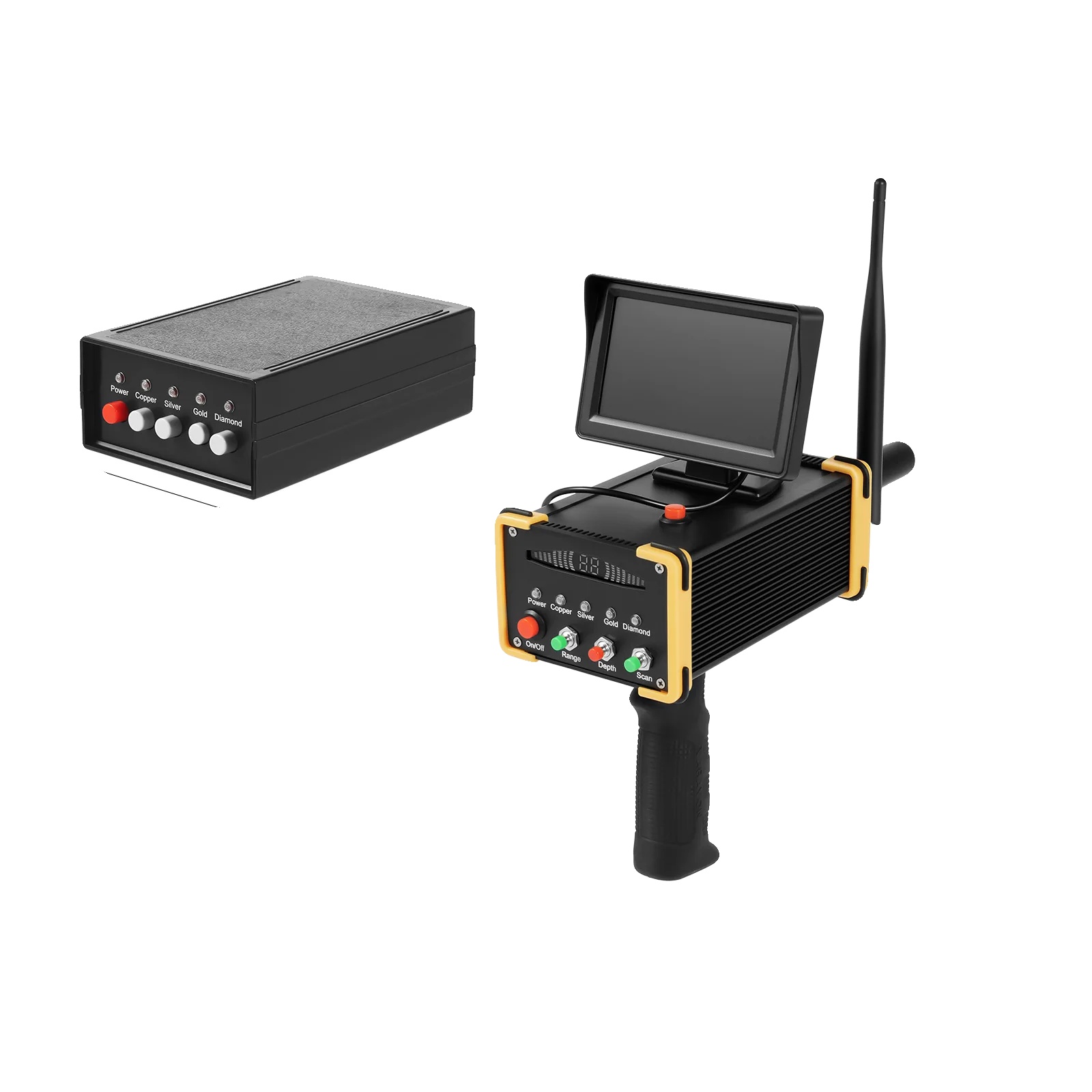 Metalldetektor, Lcd-bildschirm, Akku, Schwarz