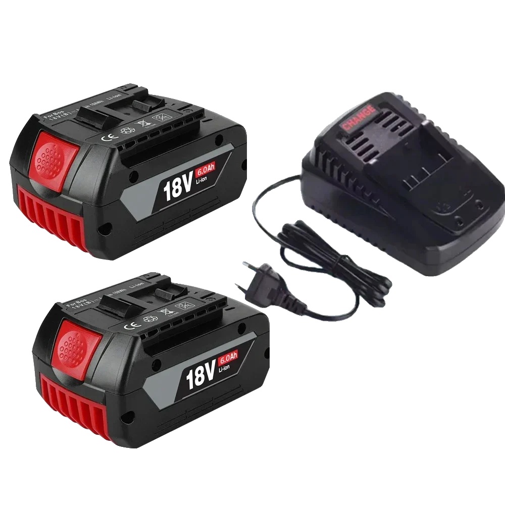 Lithium-ionen-akku, 18 V, 6000 Mah Kapazität, 6,0 Ah X 2 - Ladegerät X 1