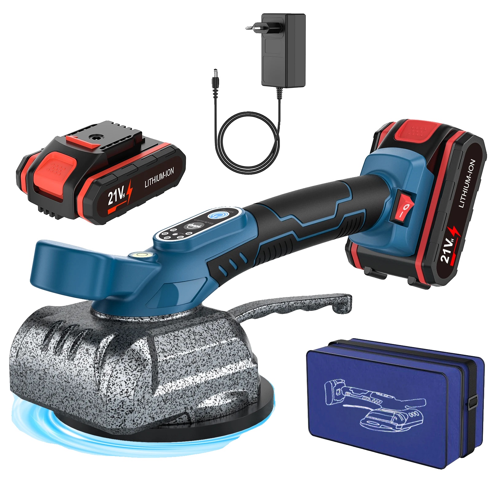 Fliesenmaschine, Einstellbare Vibration, Einhandbedienung, 1 Batterie