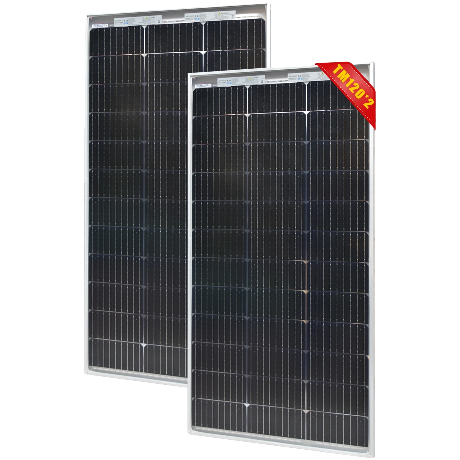Solarmodul, Hohe Effizienz, Robustes Design, 2er-pack 120-w-module