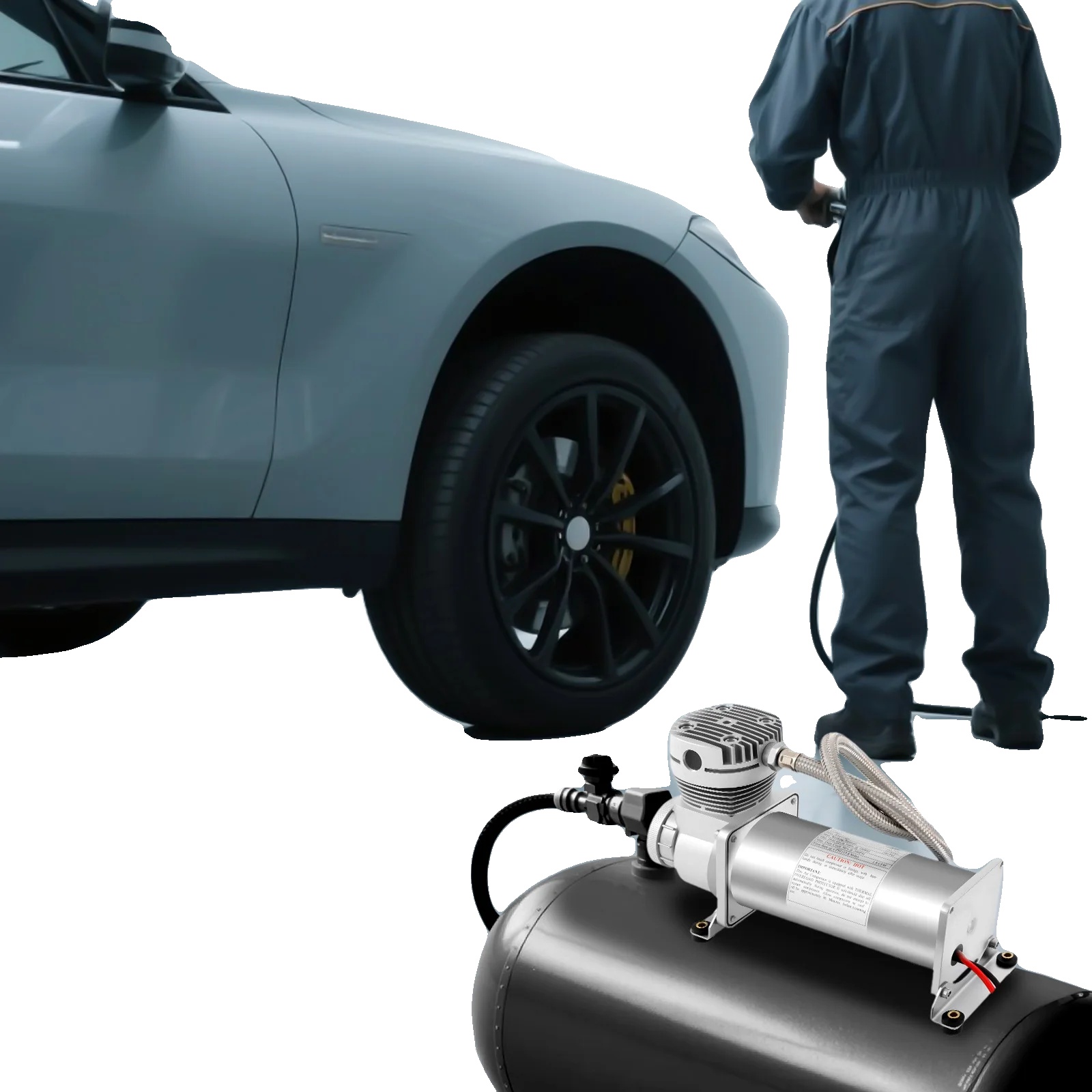 Luftkompressor, 200–300 W Leistung, 12 V Spannung, Maximaler Druck 200 Psi, Geräuschpegel 72 Db, Universelle Kompatibilität