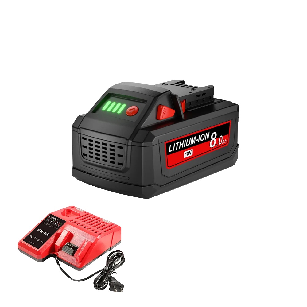 Akku Für Elektrowerkzeuge, 8000 Mah Kapazität, Kompatibel Mit M18-werkzeugen, 1 Akku, 1 Ladegerät