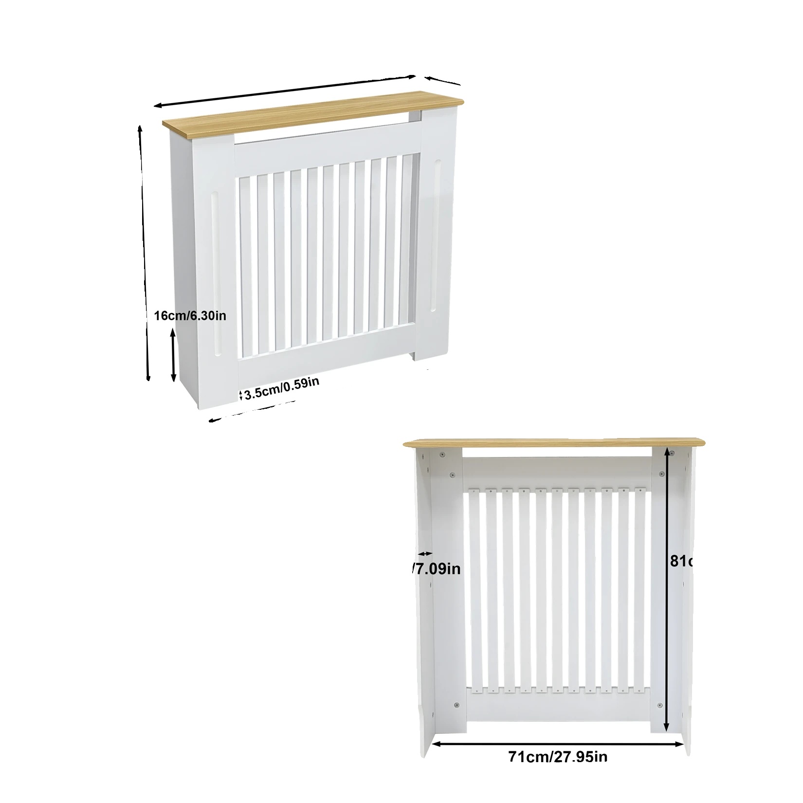 Heizkörperverkleidung, Dekoratives Design, Platzsparendes Regal, S 78x20x83cm