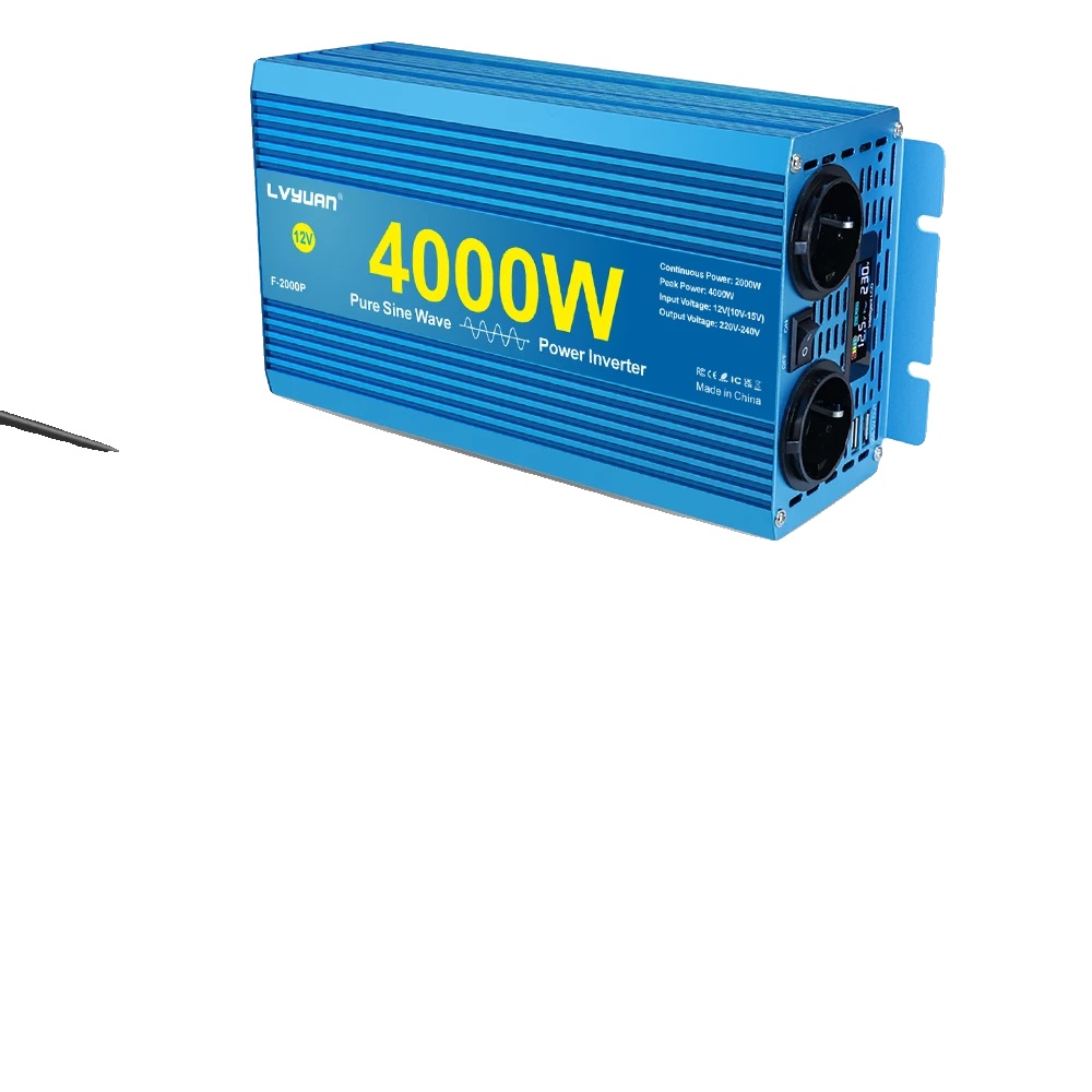 Reiner Sinus-wechselrichter, Lcd-display, Vielseitige Eingangsspannung, 12 V, 4000 W, 2 Eu