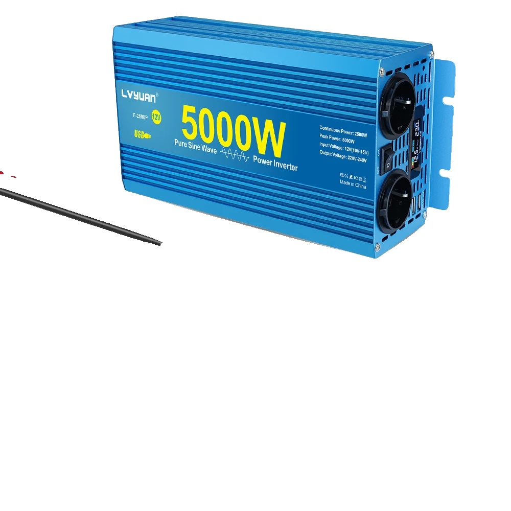 Reiner Sinus-wechselrichter, Lcd-bildschirm, Vielseitige Eingangsspannung, 12 V, 5000 W, 2 Eu