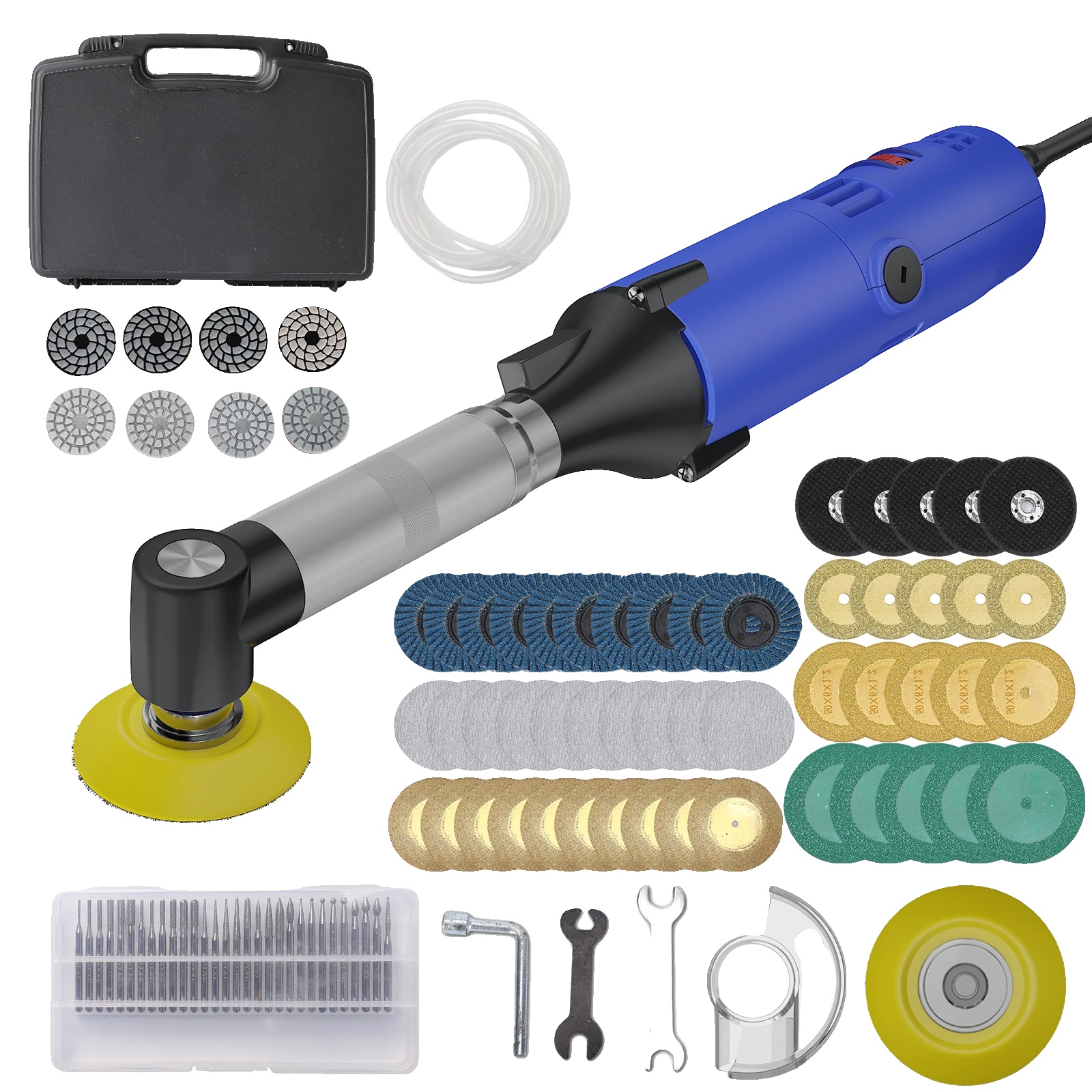 Elektrischer Geradschleifer, 6 Geschwindigkeitsstufen, Tragbares, Ergonomisches Design, 500 W – Blau