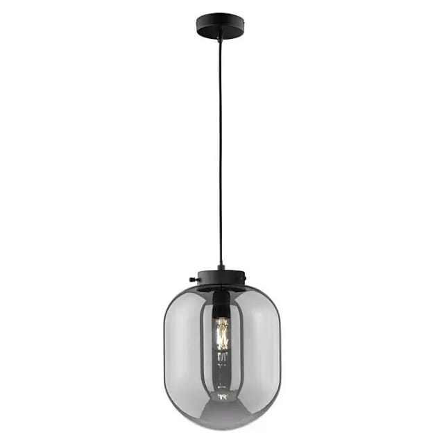 Fischer&honsel - Pendelleuchte regi Industrial einflammig Rauchglas Glaskugel, ø 18cm
