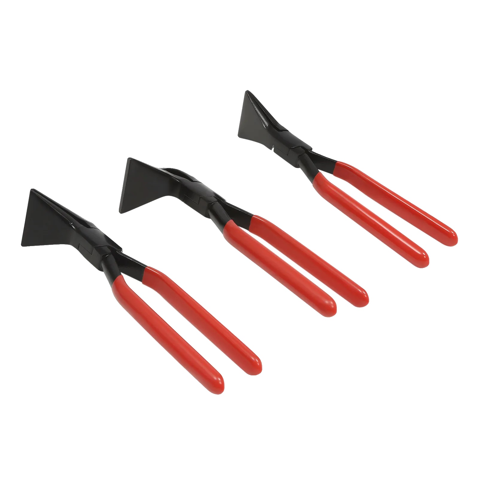 Blechbiegezange, 3-teiliges Set, Ergonomisches Design, Rot
