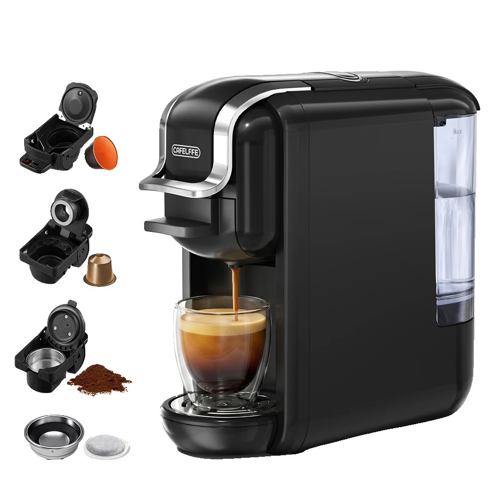 Kaffeemaschine, 19 Bar Druck, Kompatibel Mit Verschiedenen Kapseltypen, Schwarz, Eu
