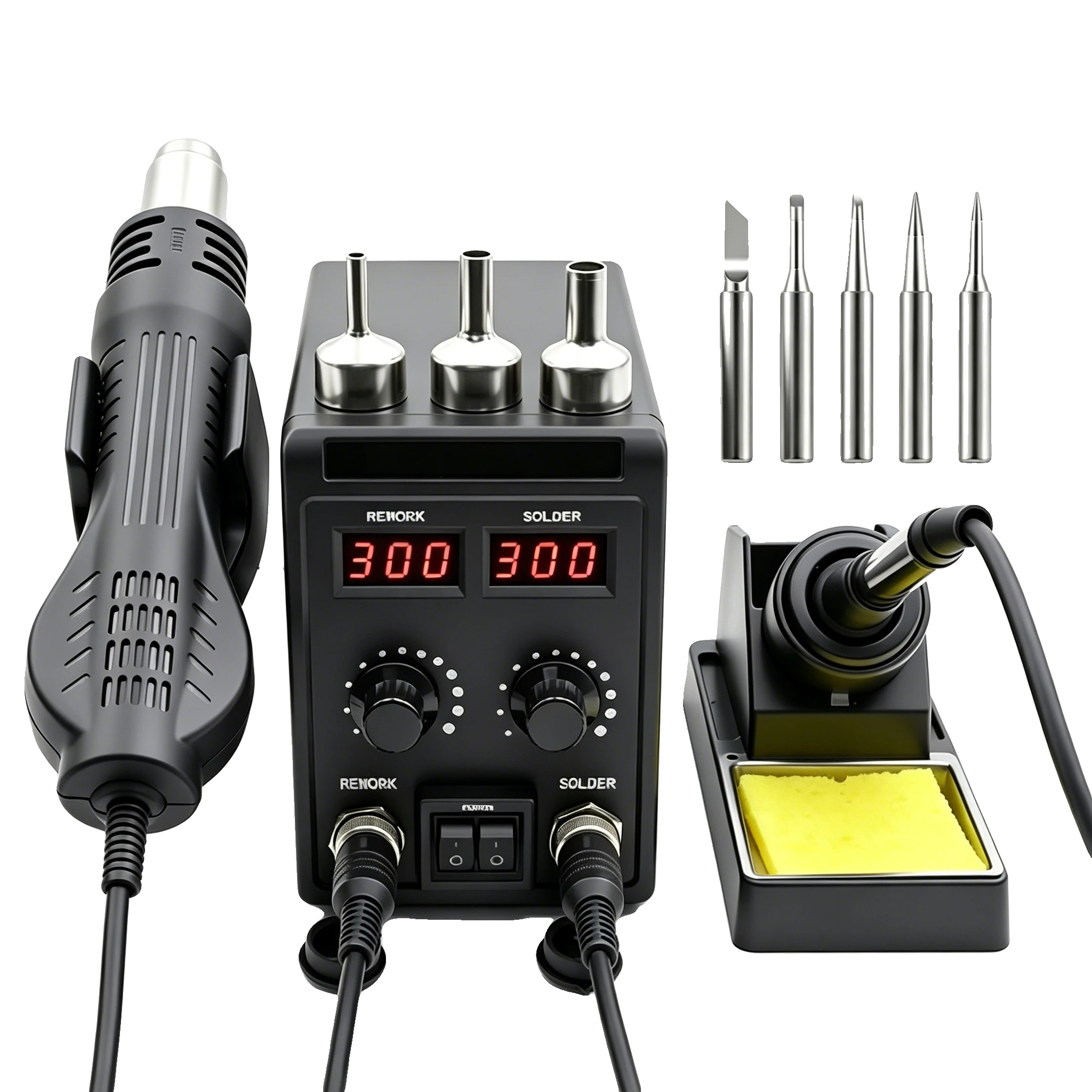 Lötstation, 2-in-1-heißluftpistole, Digitale Temperaturregelung, Kit 8586d