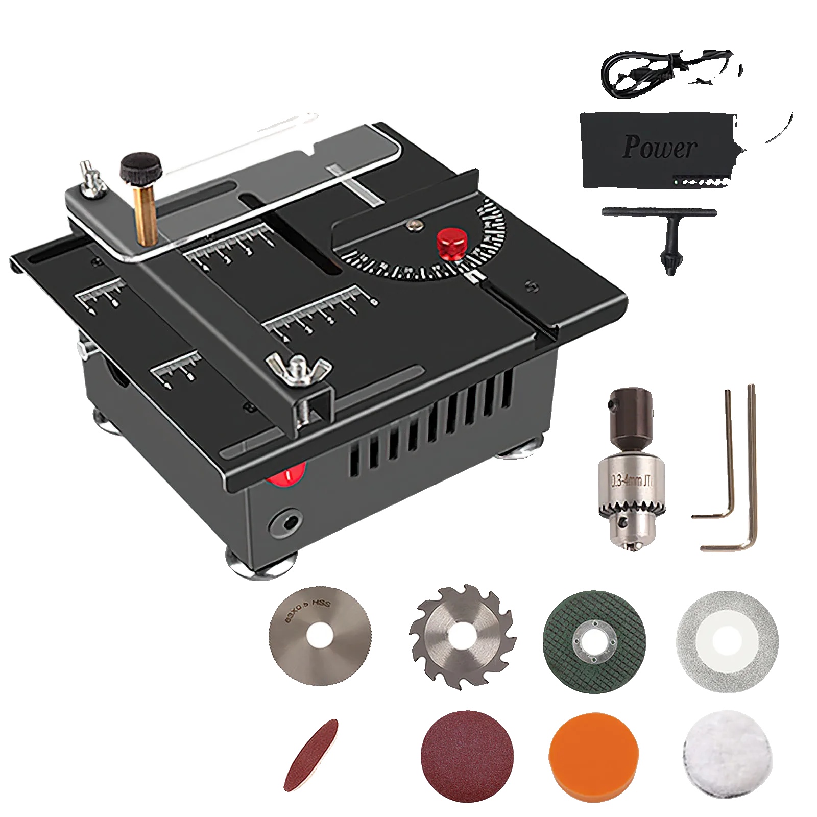 Tischkreissäge, 2-in-1-schleifmaschine, Einstellbare Drehzahl, Modell B-100 W