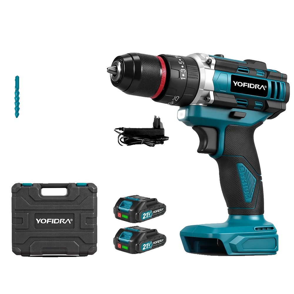 Schlagbohrmaschine, Kabellos, 3 Betriebsmodi, 2 Akkus