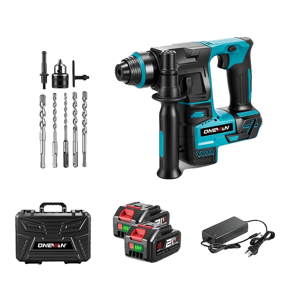 Elektrischer Hammer, 2500 W Leistung, Kabellos, 2 Akkusätze