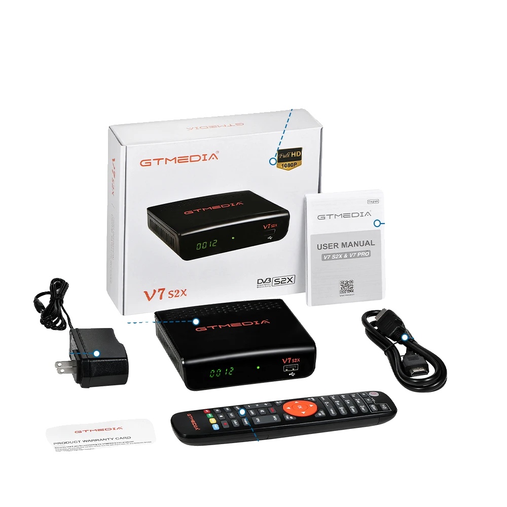 Satellitenreceiver, Usb-wlan-unterstützung, Multi-stream-kompatibilität, Gtmedia V7 S2x, Eu-stecker