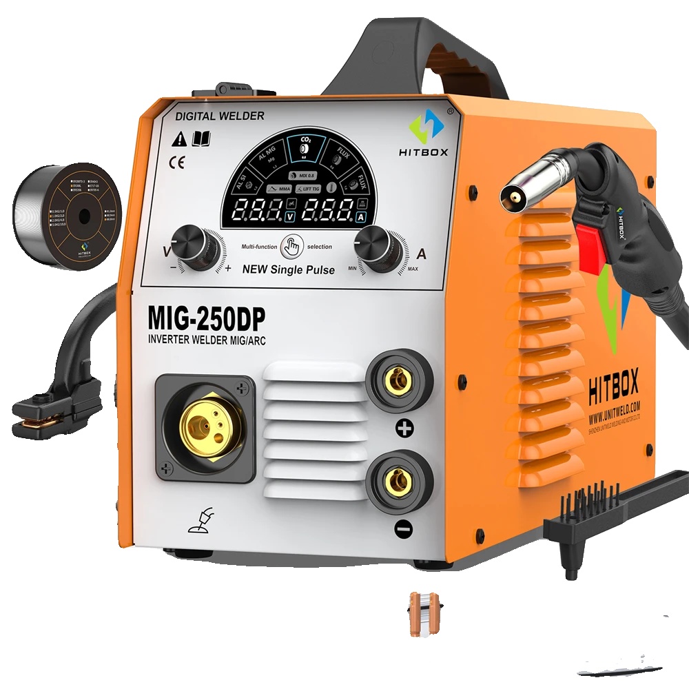 Schweißgerät, 5-in-1-funktion, Automatische Einstellungen, Mig250dp, Eu-stecker 220–240 V