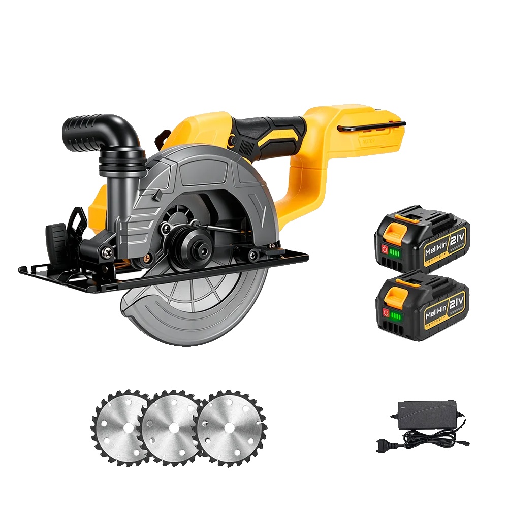 Kreissäge, Einstellbarer Schnittwinkel, Bürstenloser Motor, 2x Akku-set
