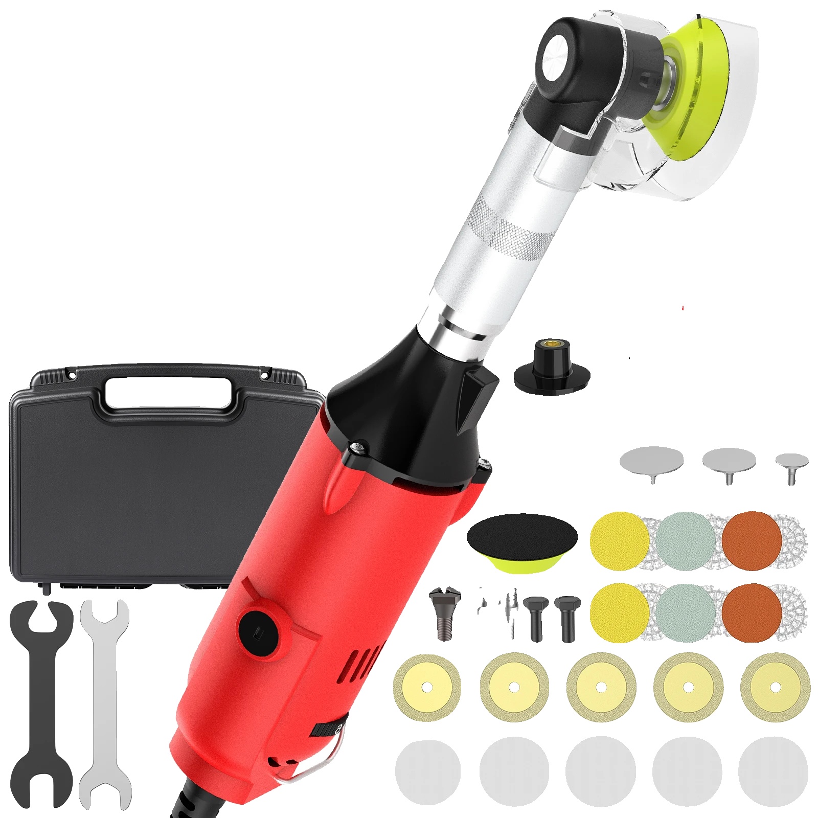 Schleifmaschine, 350 W Leistung, 6 Einstellbare Geschwindigkeiten, Rot