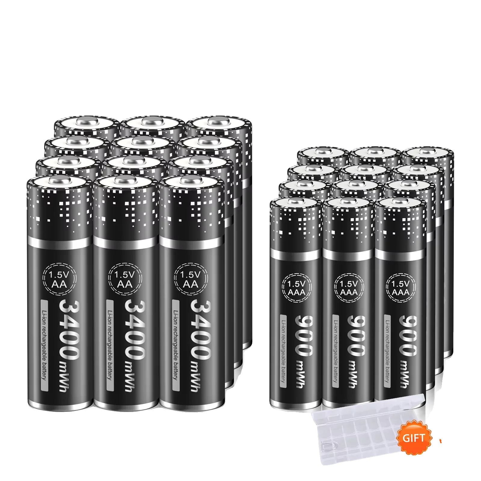 Wiederaufladbare Batterien, Effizientes Laden, Breite Kompatibilität, 12 Aa 12 Aa