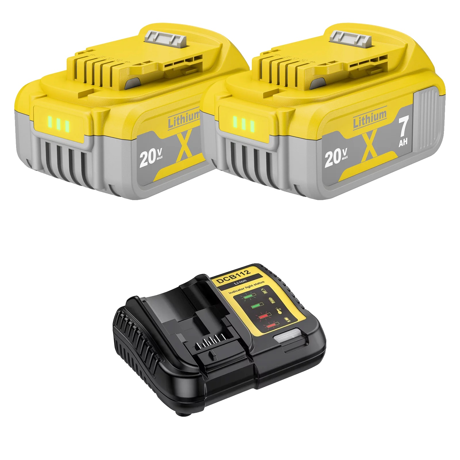 Ersatz-lithium-ionen-akku, 7000 Mah Kapazität, Vielseitig Kompatibel, 2 Akkus, 1 Ladegerät
