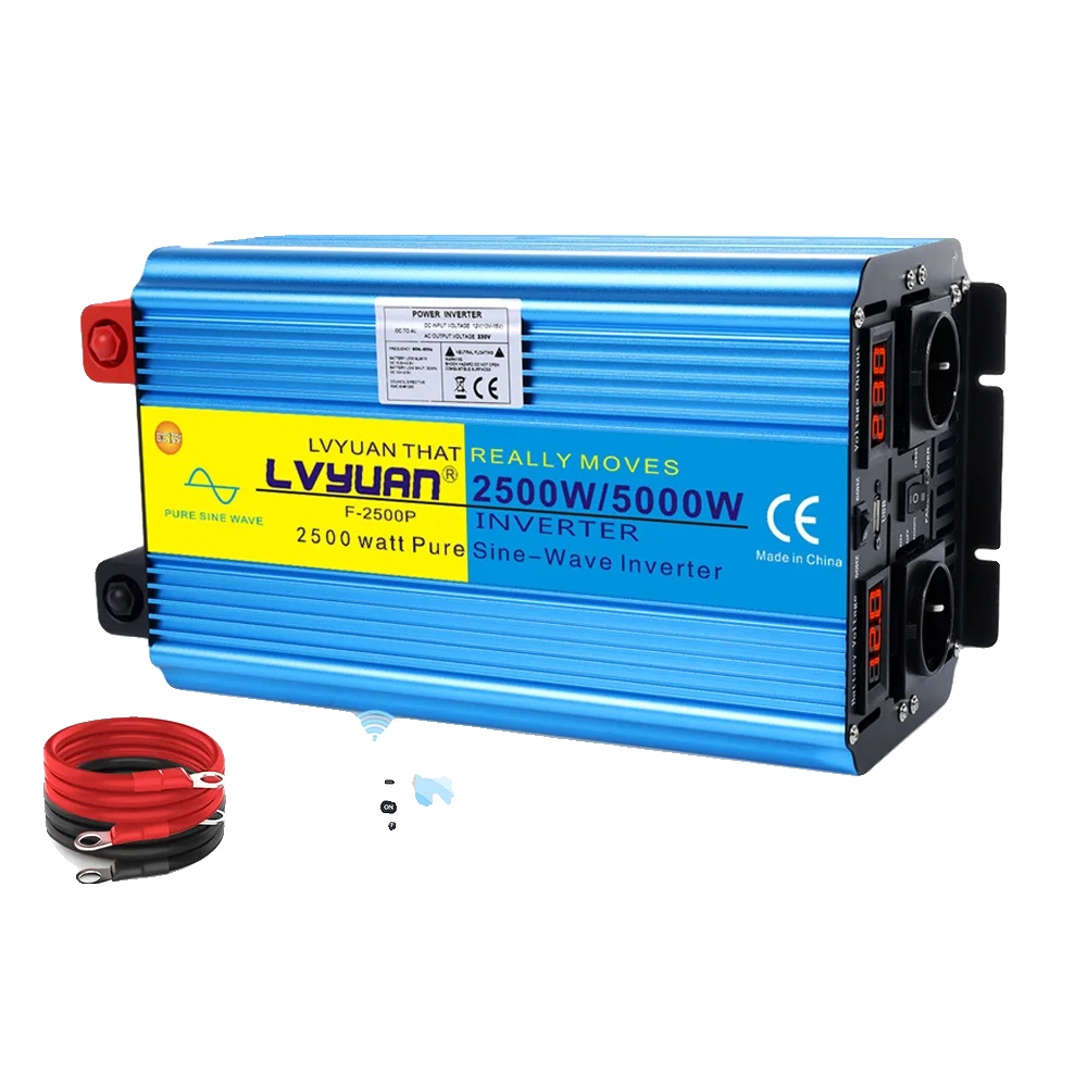 Wechselrichter, Reine Sinuswelle, Fernbedienung, 5000 W, 12 V, 2 Eu