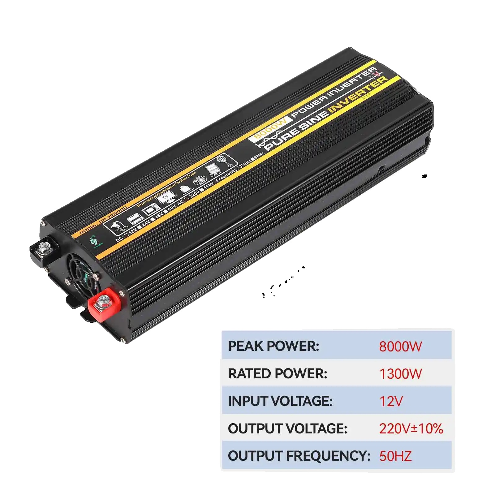 Dc/ac-wechselrichter, 12 V Eingang, 220 V Ausgang, Schwarz