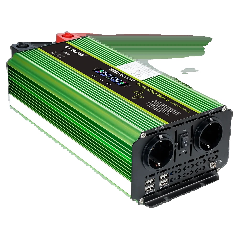 Wechselrichter, Reine Sinuswelle, Hoher Wirkungsgrad, 6000 W Spitzenleistung, Europa, Dc 12 V, Ac 220–240 V