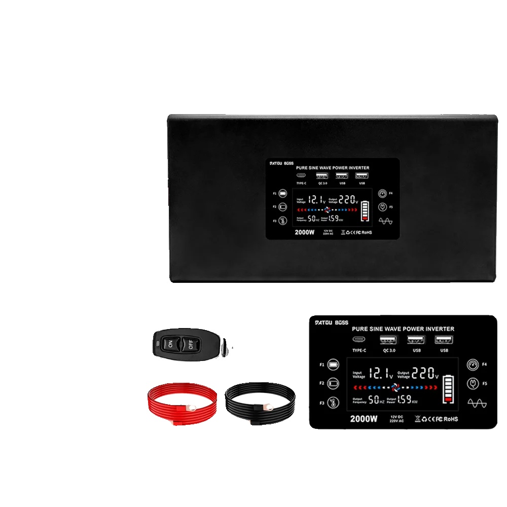 Wechselrichter, Reine Sinuswelle, Fernbedienung, 2000 W, Europa, 12 V Dc, 220 V Ac, 50 Hz