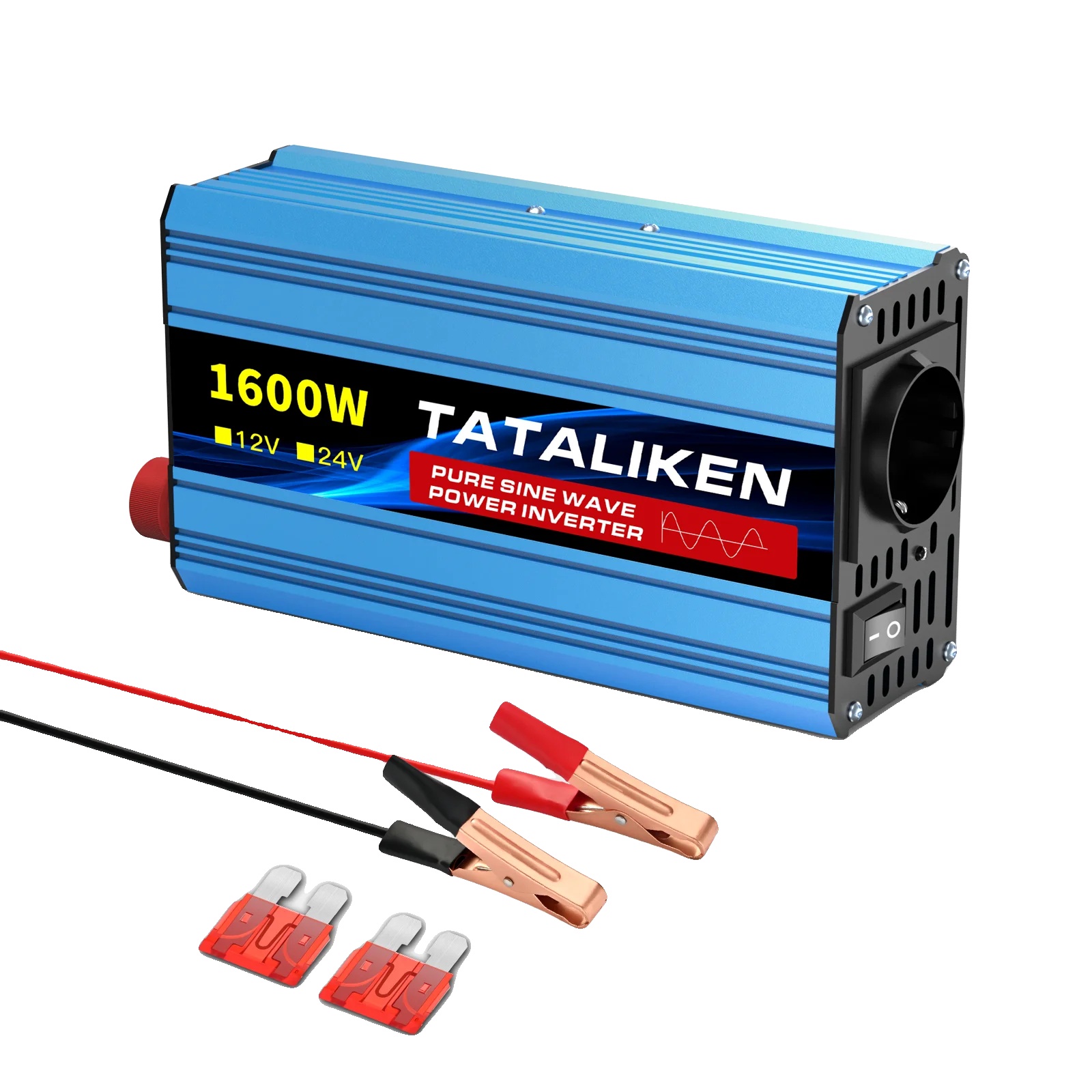 Reiner Sinus-wechselrichter, Kompakte Bauweise, Integrierter Lüfter Mit Temperaturregelung, 1600 W, Europa-standard, 12 V, 220–240 V, 50 Hz