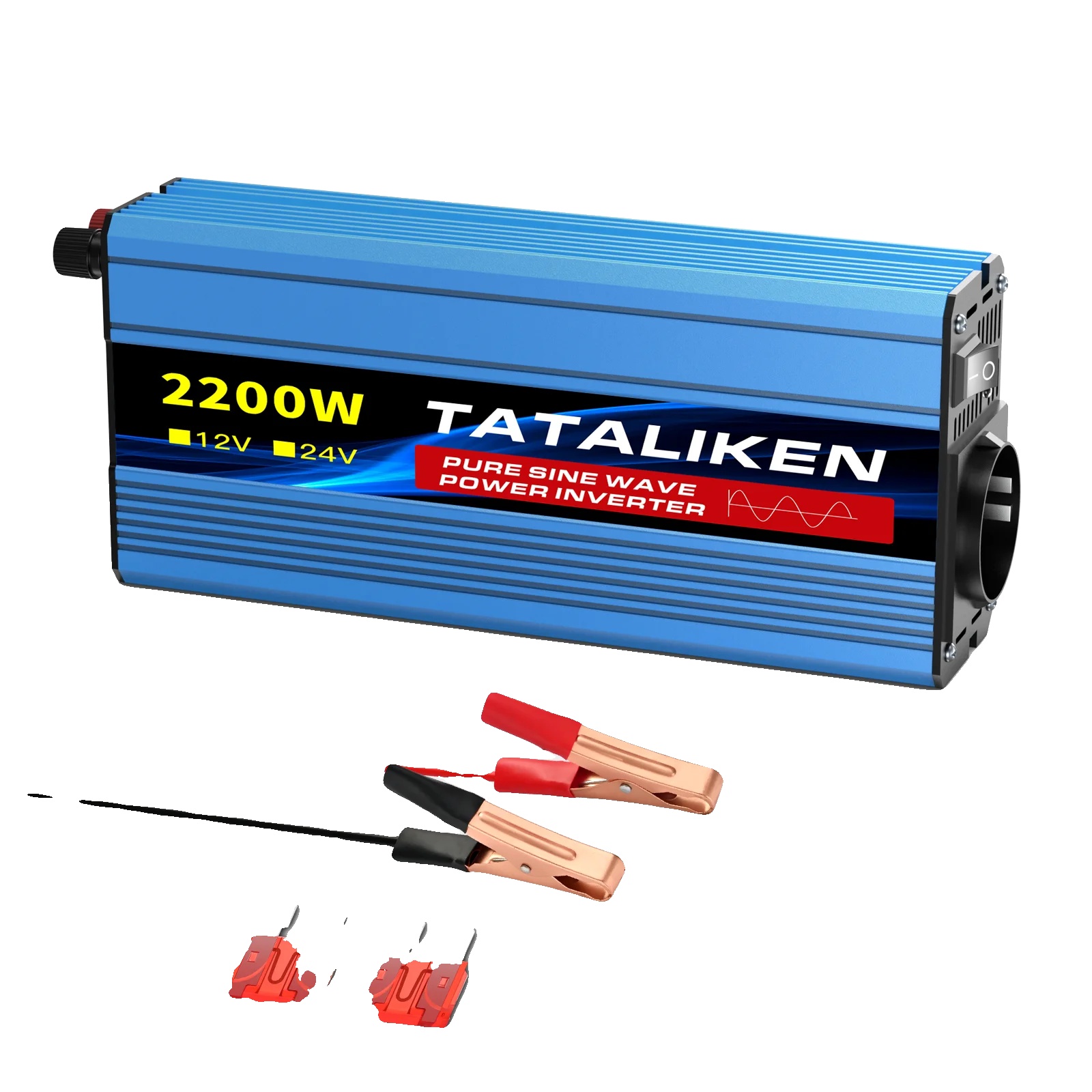Reiner Sinus-wechselrichter, Kompakte Bauweise, Integrierter Lüfter Mit Temperaturregelung, 2200 W, Europa-b, 24 V-a, 220–240 V, 50 Hz-b