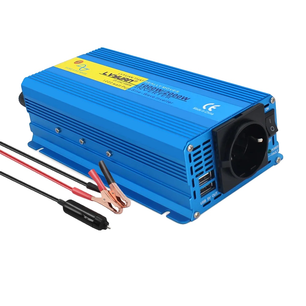 Wechselrichter, Reine Sinuswelle, Usb-ausgang, 24 V, 1000–2000 W, Eu