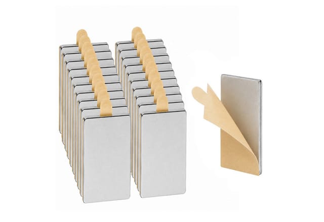 Ecence - Neodym Klebe-Magnete 20 Stck. selbstklebend Quader klein 20x10x1mm Rechteckig