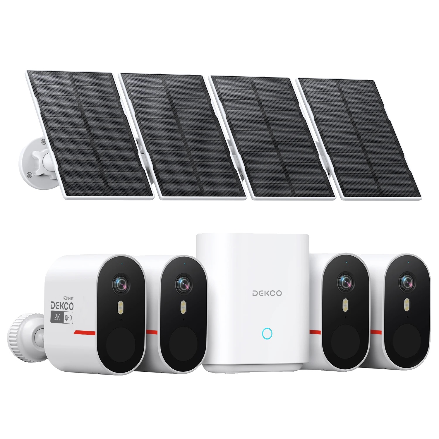 Sicherheitskamerasystem, 4-kamera-set, Solarbetrieben, Beige