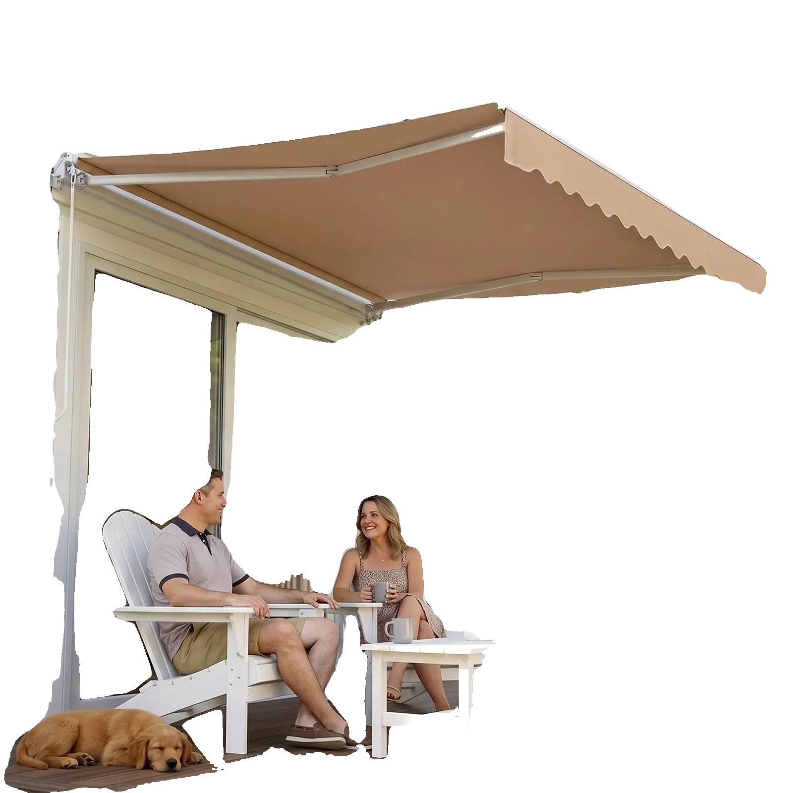 Markise, Manuelle Bedienung, Uv-schutz, 2,5 X 3 M, Beige