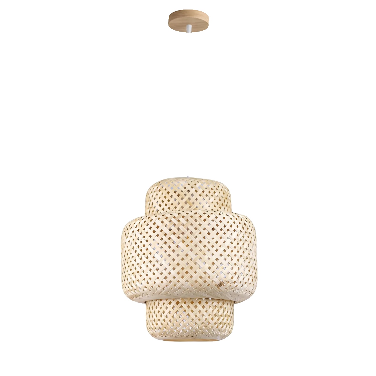 Handgefertigter Bambus-kronleuchter, Verstellbares Kabel, 30 Cm, Ohne Leuchtmittel